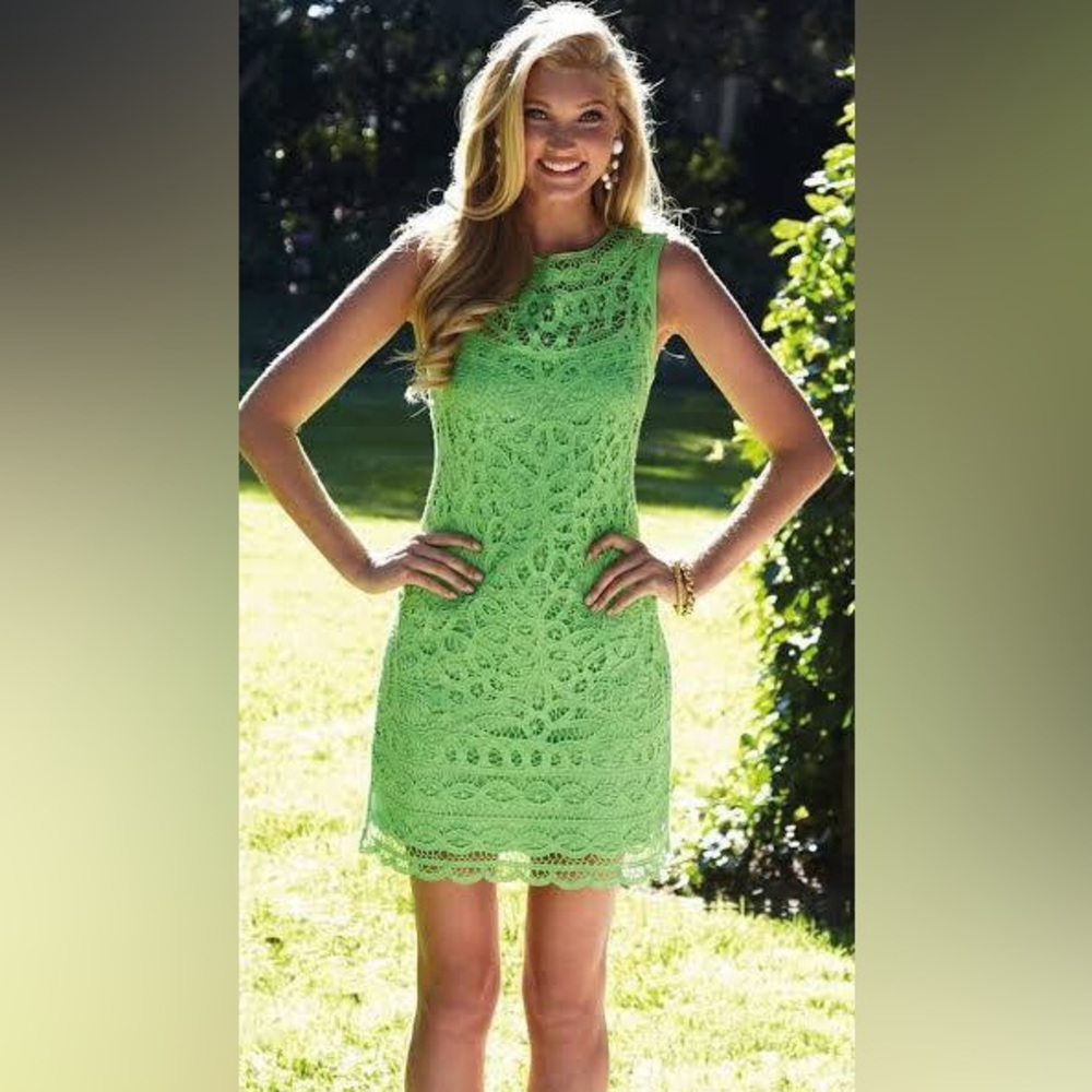 Lilly Pulitzer Green Lace Mini Dress